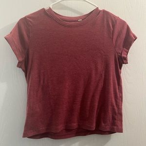 Burgundy Ribbed Crop Top